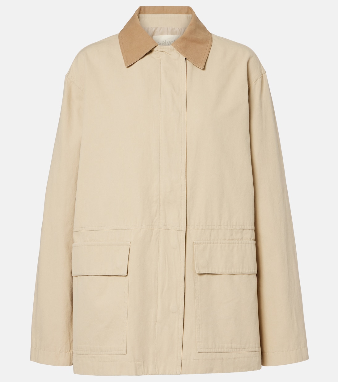 Пиджак из хлопкового габардина Rosa Velvet, песочный 
Пиджак из хлопкового габардина Rosa Velvet, песочный