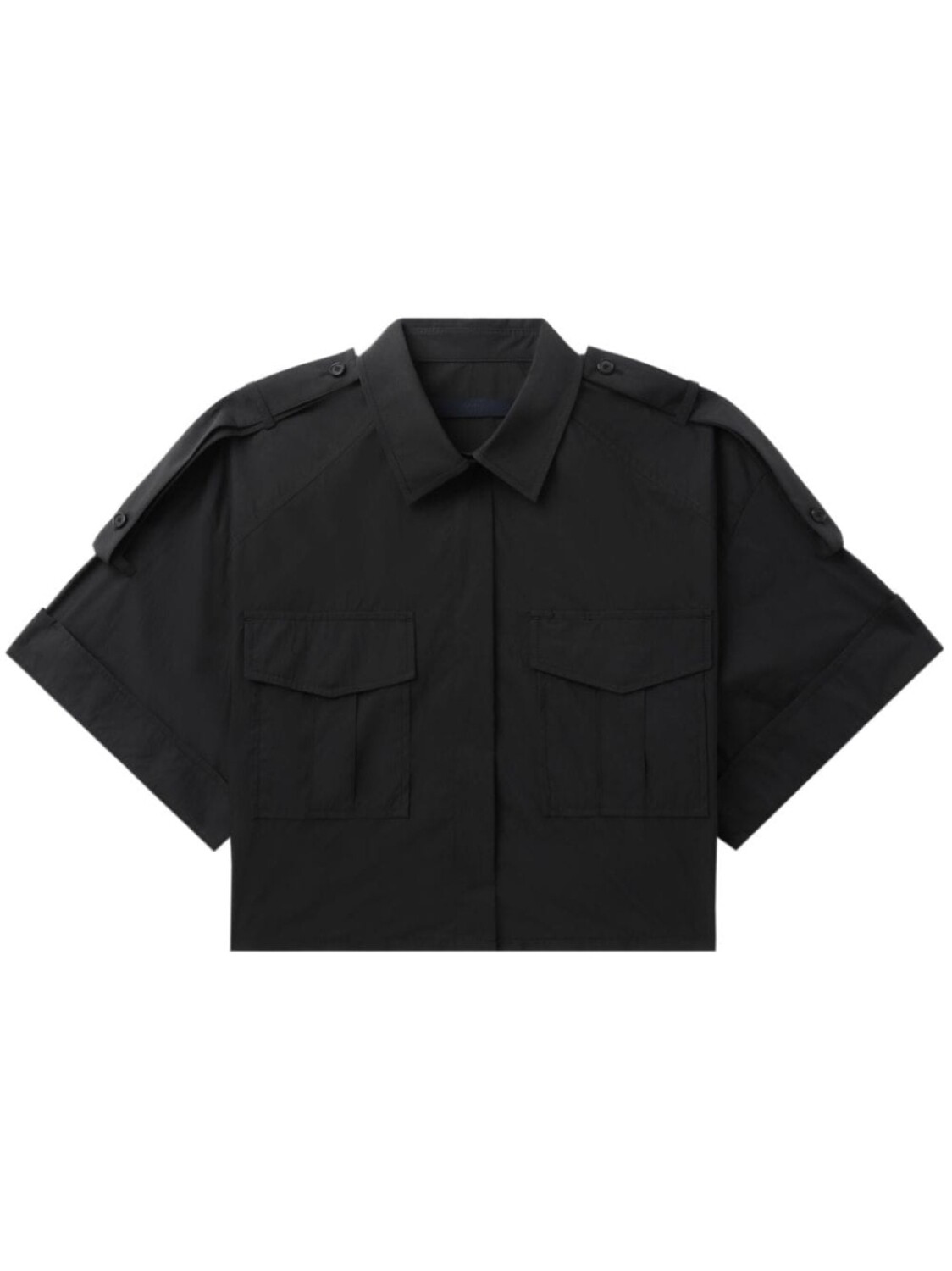 Juun.J укороченная рубашка с классическим воротником, черный
Juun.J укороченная рубашка с классическим воротником, черный