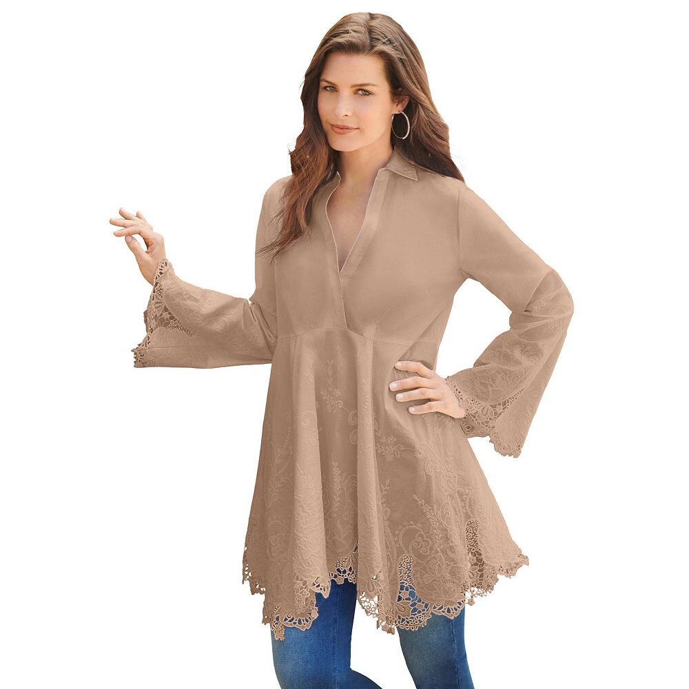 Женская свободная туника из поплина больших размеров Roaman's с вышивкой, цвет Brown Sugar
Женская свободная туника из поплина больших размеров Roaman's с вышивкой, цвет Brown Sugar