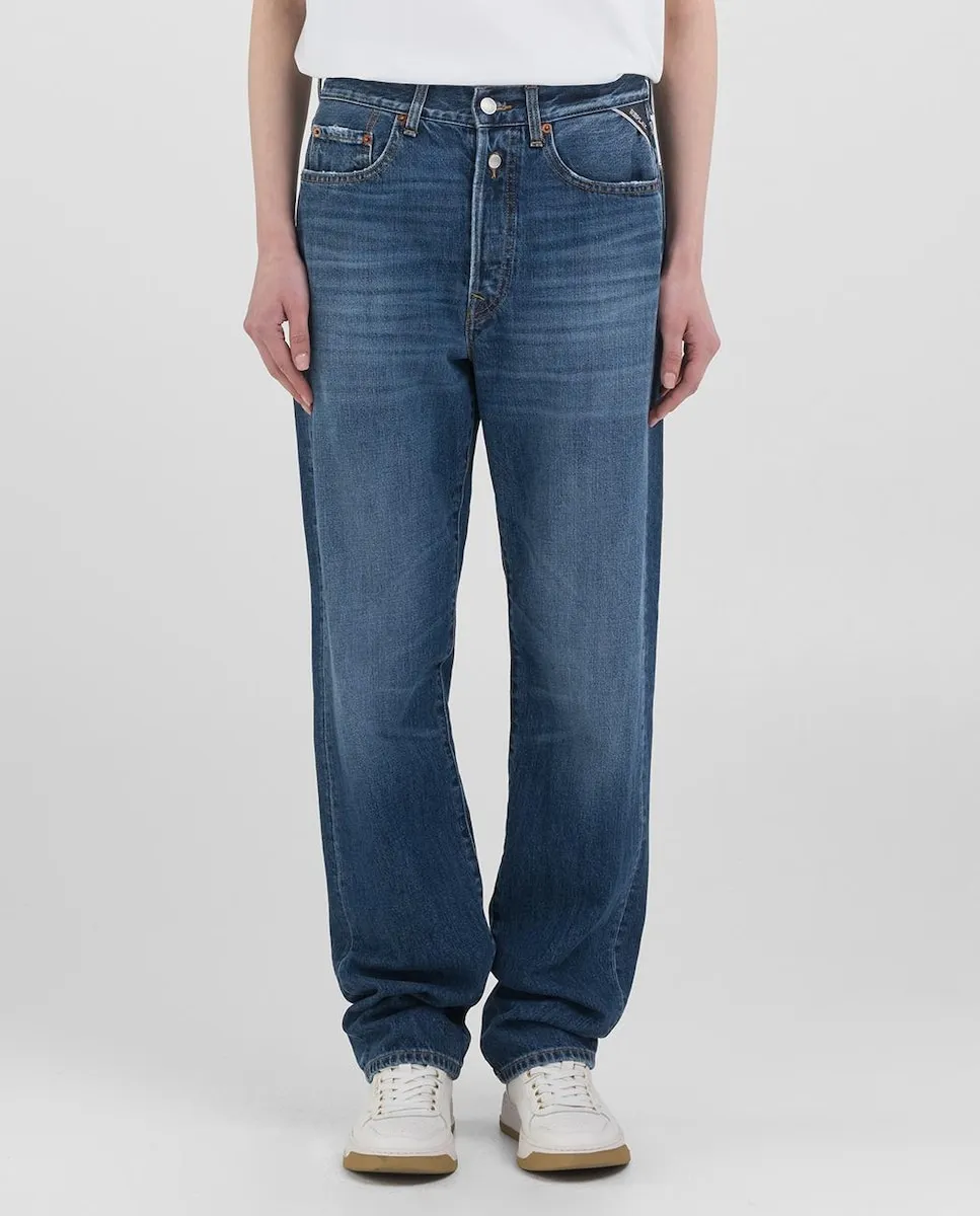 Женские прямые джинсы с двойными пуговицами и шлевками для ремня Replay, синий
Женские прямые джинсы с двойными пуговицами и шлевками для ремня Replay, синий