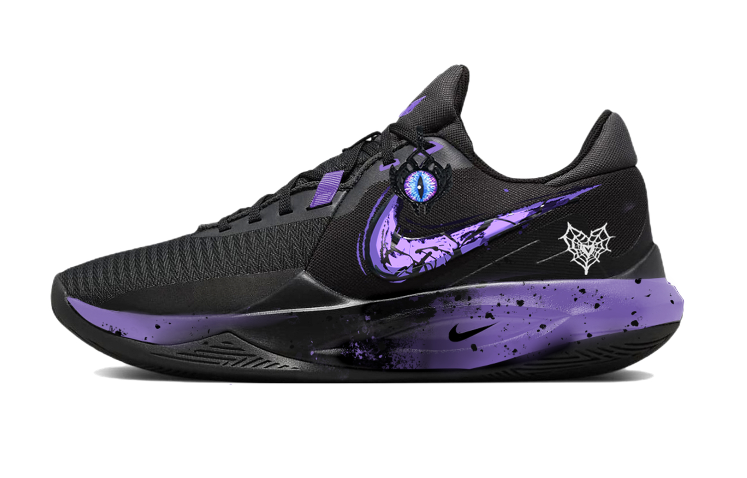 Nike Мужские низкие баскетбольные кроссовки Precision 6 Law Of The Jungle из ткани с противоскользящим и износостойким покрытием, черный с фиолетовыми вставками
Nike Мужские низкие баскетбольные кроссовки Precision 6 Law Of The Jungle из ткани с противоскользящим и износостойким покрытием, черный с фиолетовыми вставками