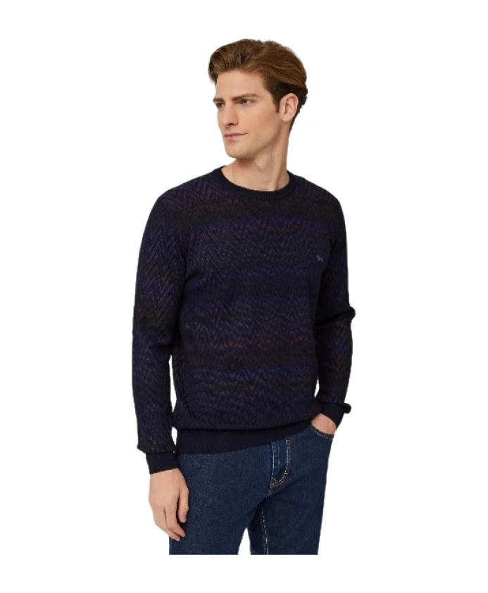 Элегантный шерстяной свитер с зигзагом Harmont & Blaine, синий
Элегантный шерстяной свитер с зигзагом Harmont & Blaine, синий