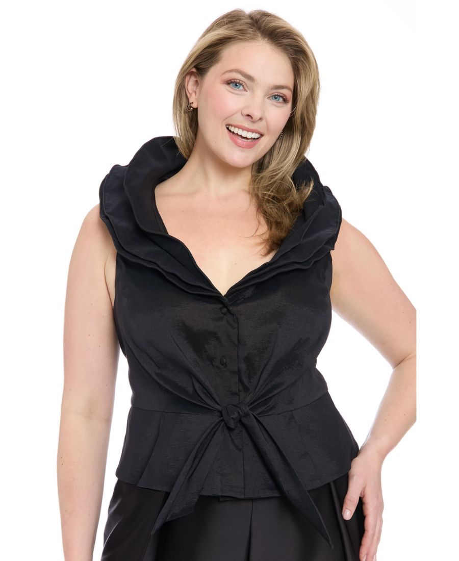 Топ без рукавов из тафты с узлом спереди, большого размера Muse, Black
Топ без рукавов из тафты с узлом спереди, большого размера Muse, Black