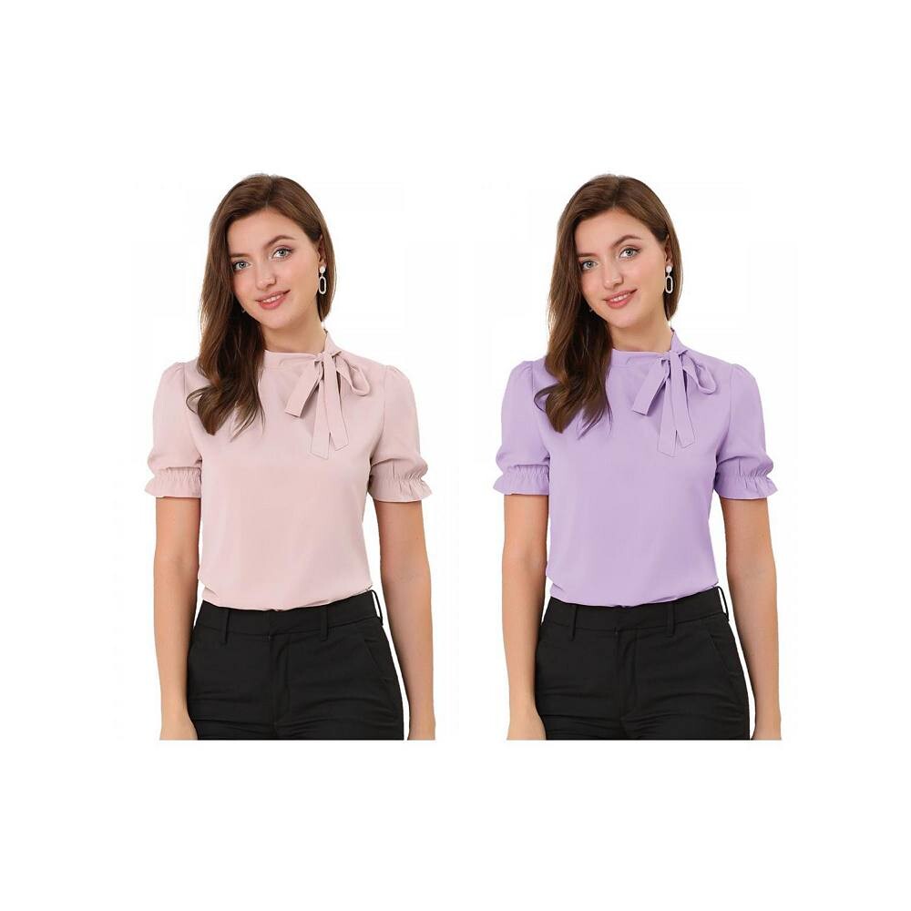 2 упаковки женских топов с галстуком-бабочкой, элегантная офисная блузка с короткими рукавами ALLEGRA K, цвет Pink And Purple
2 упаковки женских топов с галстуком-бабочкой, элегантная офисная блузка с короткими рукавами ALLEGRA K, цвет Pink And Purple