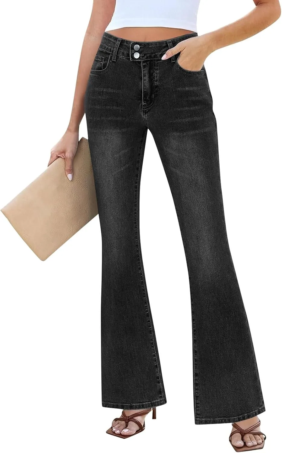 Джинсы Flare для женщин High Waisted Wide Leg Bootcut с эффектом растяжки Y2K faweinjia
Джинсы Flare для женщин High Waisted Wide Leg Bootcut с эффектом растяжки Y2K faweinjia