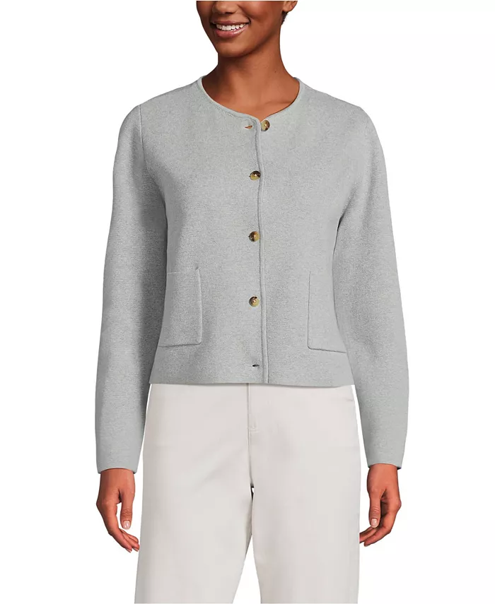Женский миниатюрный свитер-блейзер Milano из тонкого хлопка Lands' End, серый
Женский миниатюрный свитер-блейзер Milano из тонкого хлопка Lands' End, серый