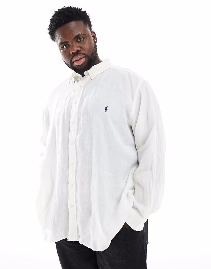 Polo Ralph Lauren Big & Tall льняная рубашка с логотипом классического свободного кроя белого цвета
Polo Ralph Lauren Big & Tall льняная рубашка с логотипом классического свободного кроя белого цвета
