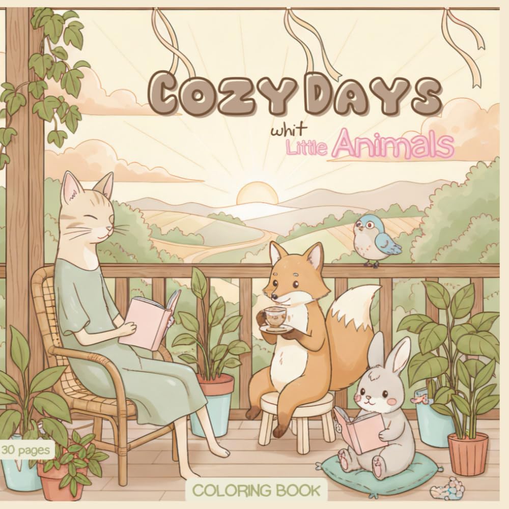 Cozy Days with Little Animals: A Cozy Coloring Book for Relaxing Moments (Independently published)
Cozy Days with Little Animals: A Cozy Coloring Book for Relaxing Moments (Independently published)
