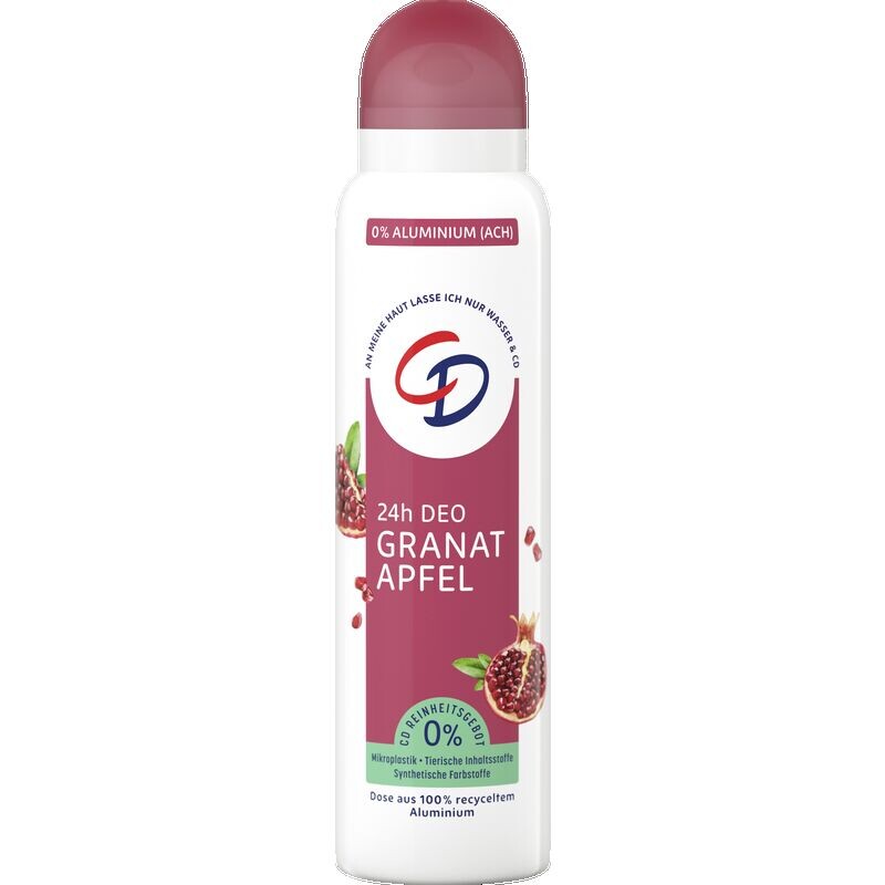 24-часовой дезодорант-спрей гранат CD, 150 ml
24-часовой дезодорант-спрей гранат CD, 150 ml