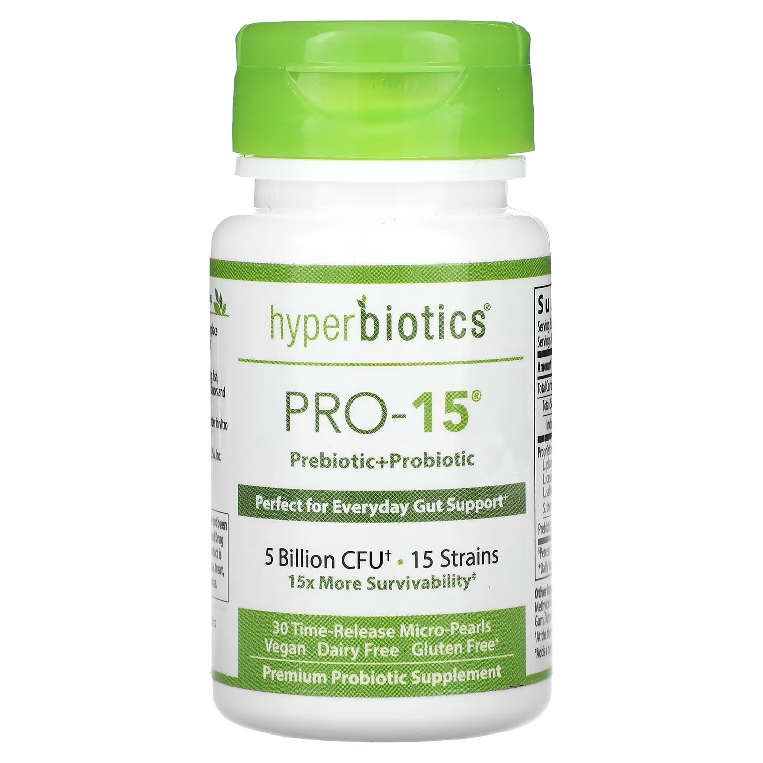 Пребиотик Hyperbiotics Pro-15 с замедленным высвобождением, 30 микрожемчужин
Пребиотик Hyperbiotics Pro-15 с замедленным высвобождением, 30 микрожемчужин