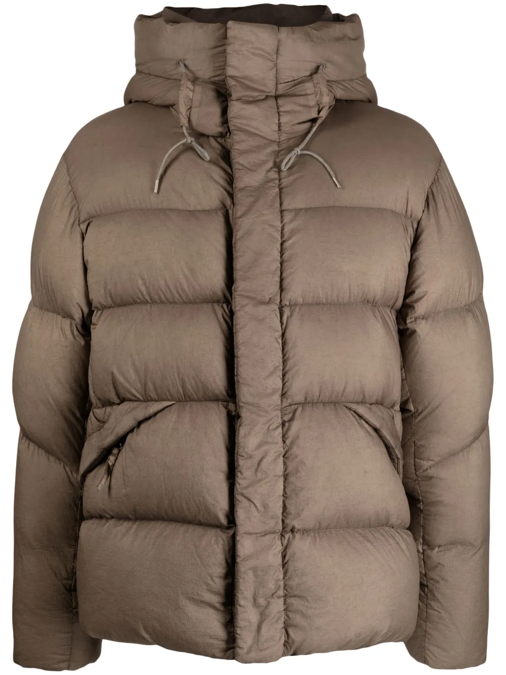 Пуховик с высоким воротником и капюшоном TEN C, коричневый
Пуховик с высоким воротником и капюшоном TEN C, коричневый
