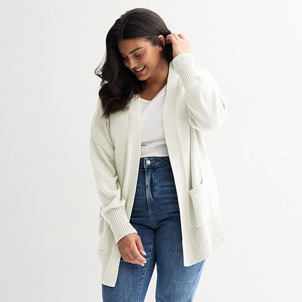 Кардиган длинный с открытой передней частью Plus size Sonoma Goods For Life, Ivory Silk
Кардиган длинный с открытой передней частью Plus size Sonoma Goods For Life, Ivory Silk