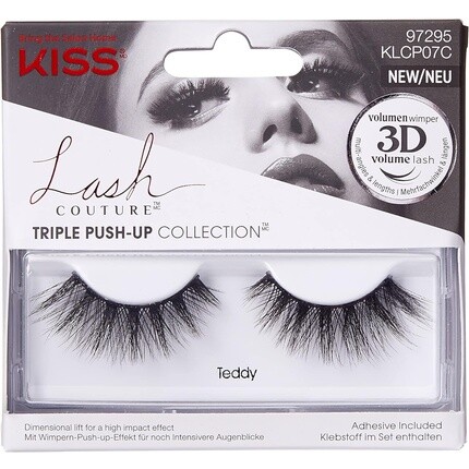 Kiss Lash Couture Коллекция Triple Push Up Накладные ресницы Teddy 3D Объем Не тестируется на животных Многоразовые с клеем для ресниц Черный Teddy
Kiss Lash Couture Коллекция Triple Push Up Накладные ресницы Teddy 3D Объем Не тестируется на животных Многоразовые с клеем для ресниц Черный Teddy