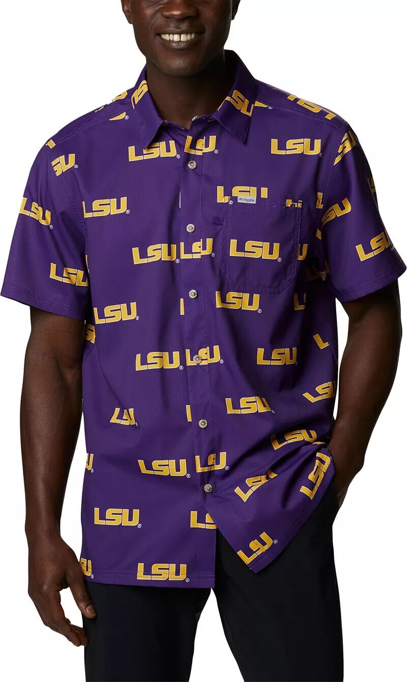 Мужская фиолетовая супер свободная рубашка на пуговицах Columbia LSU Tigers
Мужская фиолетовая супер свободная рубашка на пуговицах Columbia LSU Tigers