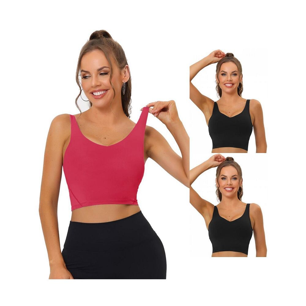 Набор из 3 комплектов женских удлиненных спортивных бюстгальтеров для йоги с мягкой подкладкой и средней поддержкой для тренировок и фитнеса ALLEGRA K, цвет Black Rose Red
Набор из 3 комплектов женских удлиненных спортивных бюстгальтеров для йоги с мягкой подкладкой и средней поддержкой для тренировок и фитнеса ALLEGRA K, цвет Black Rose Red
