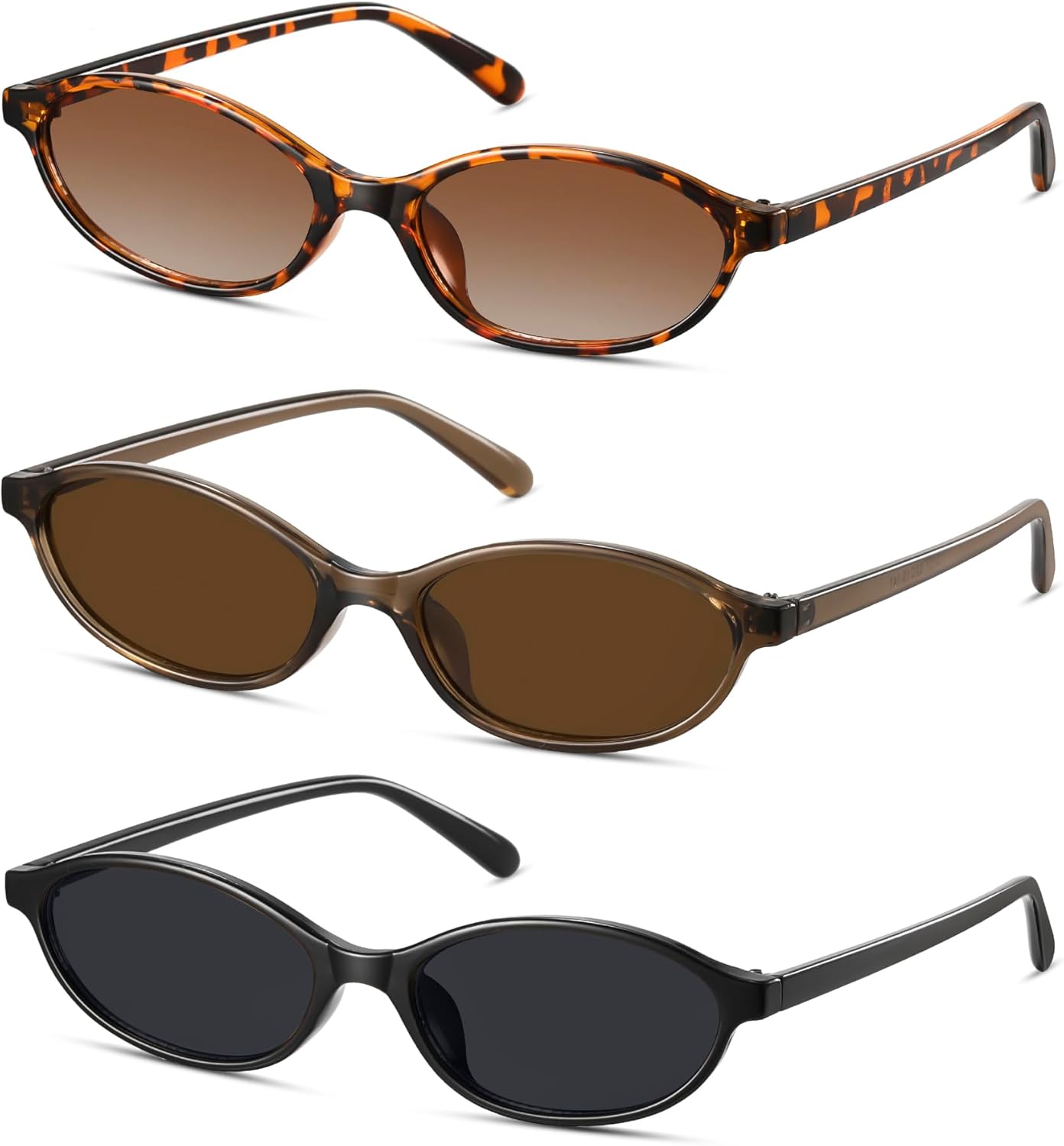 Ретро-солнцезащитные очки овальной формы для женщин, маленькие очки «кошачий глаз», модные женские узкие очки в стиле Y2K с защитой от УФ-излучения UV400 CL009 Colrea, 3 Pack Black/Black+brown/Brown+tortoise/Brown
Ретро-солнцезащитные очки овальной формы для женщин, маленькие очки «кошачий глаз», модные женские узкие очки в стиле Y2K с защитой от УФ-излучения UV400 CL009 Colrea, 3 Pack Black/Black+brown/Brown+tortoise/Brown