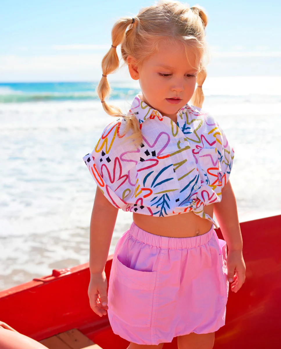 Детская юбка для девочки с эластичной талией и карманами Tuc tuc, розовый 
Детская юбка для девочки с эластичной талией и карманами Tuc tuc, розовый