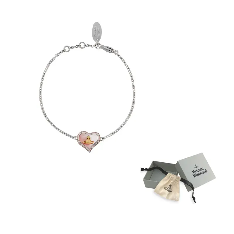 Vivienne Westwood Браслет Brass Irregular Heart Saturn Logo для женщин, серебряный/вишнево-розовый
Vivienne Westwood Браслет Brass Irregular Heart Saturn Logo для женщин, серебряный/вишнево-розовый
