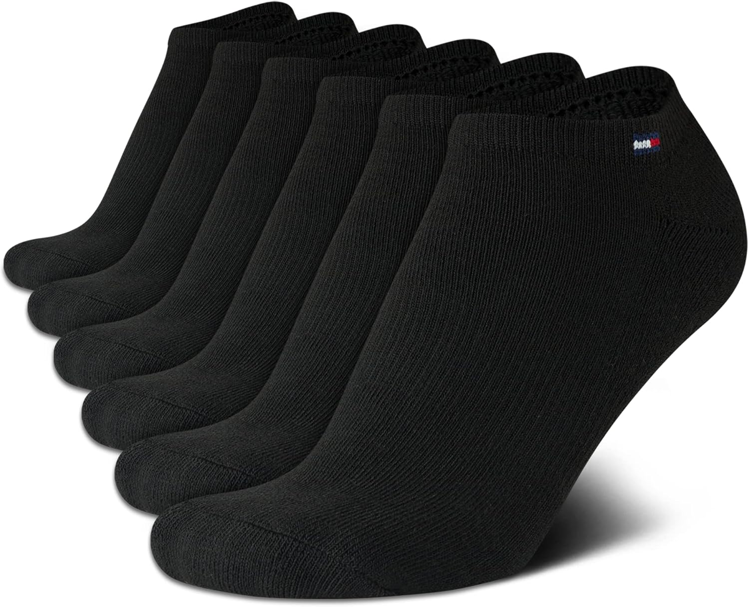 Женские спортивные носки Tommy Hilfiger No Show - 6 пар коротких мягких носков с амортизацией для женщин (размер 4-10), Black Logo
Женские спортивные носки Tommy Hilfiger No Show - 6 пар коротких мягких носков с амортизацией для женщин (размер 4-10), Black Logo