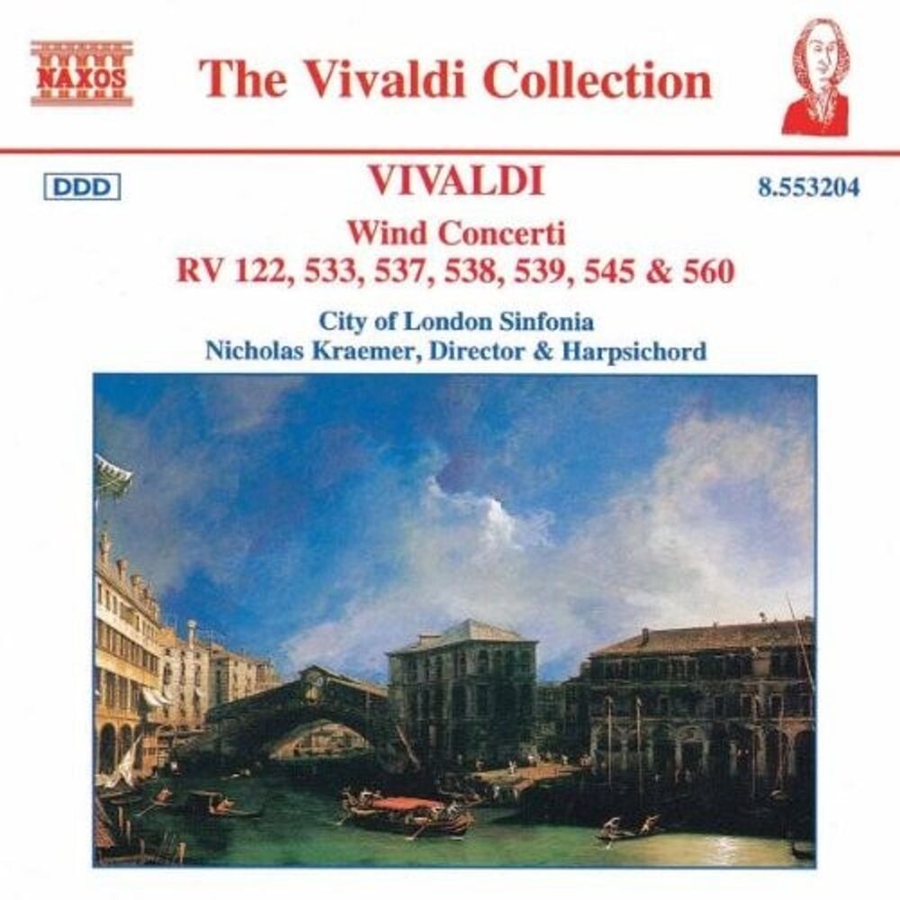 Диск CD Vivaldi: Wind Concerti (RV 122, 533, 537, 538, 539, 545 & 560) - Antonio Vivaldi, Nicholas Kraemer, City of London Sinfonia
Диск CD Vivaldi: Wind Concerti (RV 122, 533, 537, 538, 539, 545 & 560) - Antonio Vivaldi, Nicholas Kraemer, City of London Sinfonia