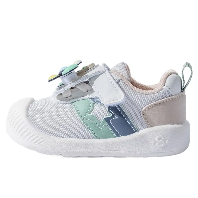 Нескользящие дышащие низкие туфли для малышей Bradmiller, бежевый/зеленый 
Нескользящие дышащие низкие туфли для малышей Bradmiller, бежевый/зеленый