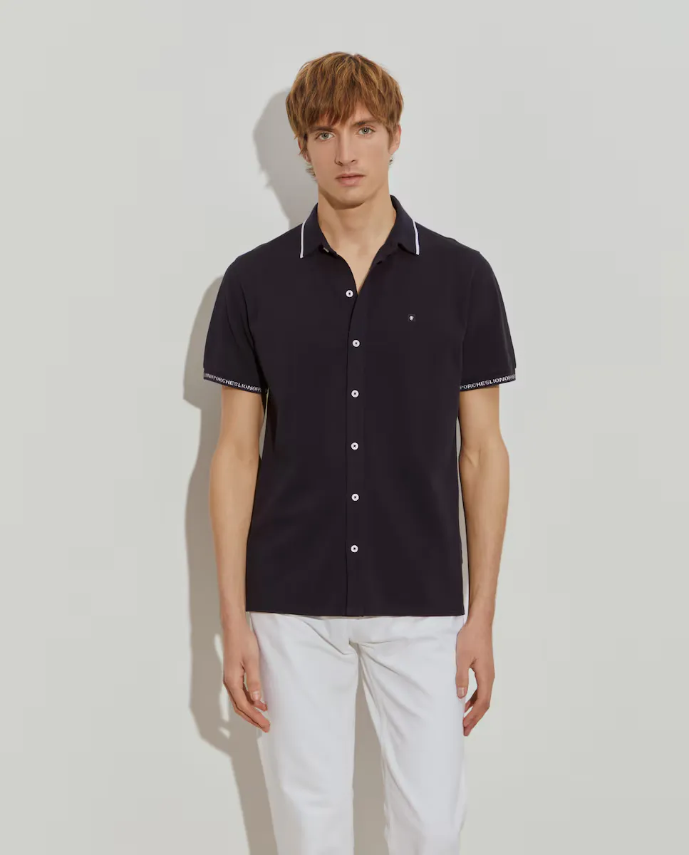 Мужская хлопковая рубашка-поло с полосками Lion of Porches, темно-синий
Мужская хлопковая рубашка-поло с полосками Lion of Porches, темно-синий