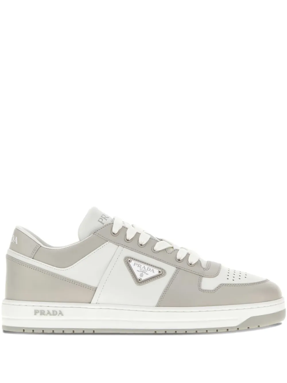 Двухцветные кожаные кроссовки Downtown Prada, серый 
Двухцветные кожаные кроссовки Downtown Prada, серый