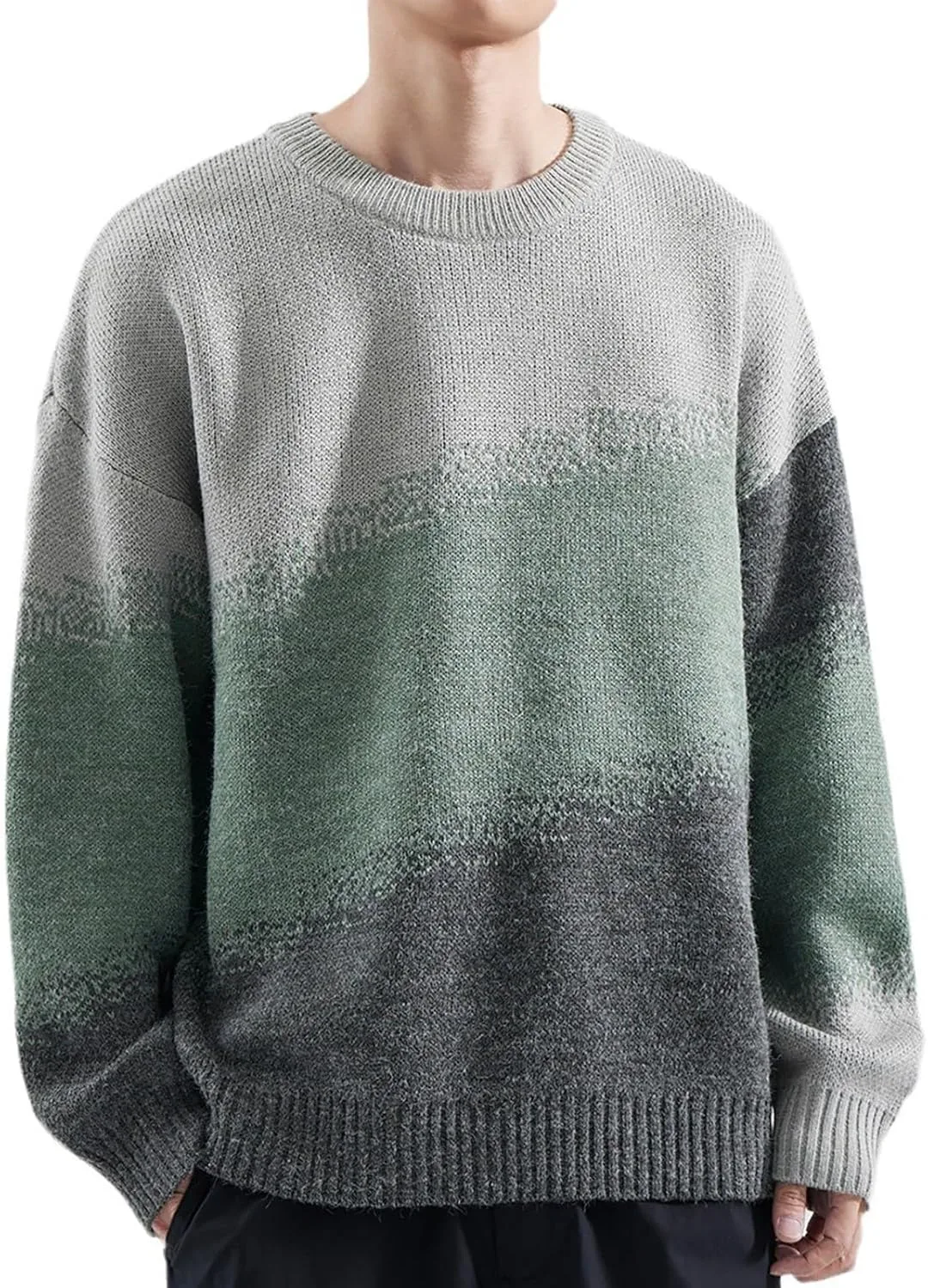 Мужской свитер с градиентом, длинный рукав, оверсайз
Мужской свитер с градиентом, длинный рукав, оверсайз