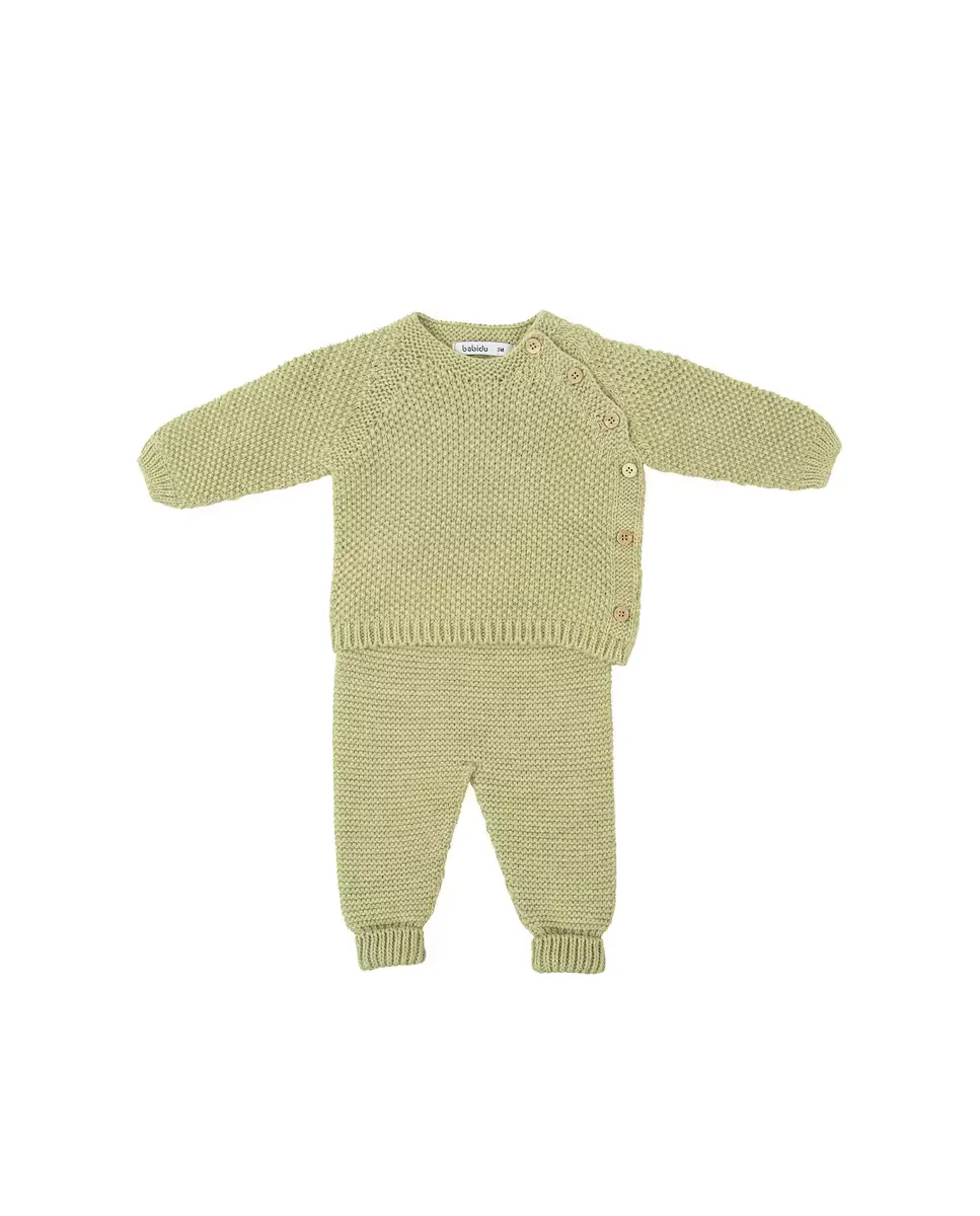 Вязаный комплект из свитера и штанишек для малыша BABIDÚ, зеленый
Вязаный комплект из свитера и штанишек для малыша BABIDÚ, зеленый