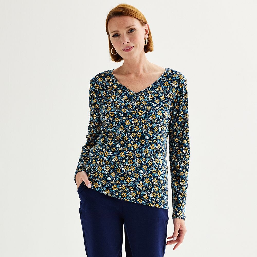 Топ Petite Croft & Barrow Essential с длинными рукавами и V-образным вырезом, цвет Navy Vintage Floral
Топ Petite Croft & Barrow Essential с длинными рукавами и V-образным вырезом, цвет Navy Vintage Floral