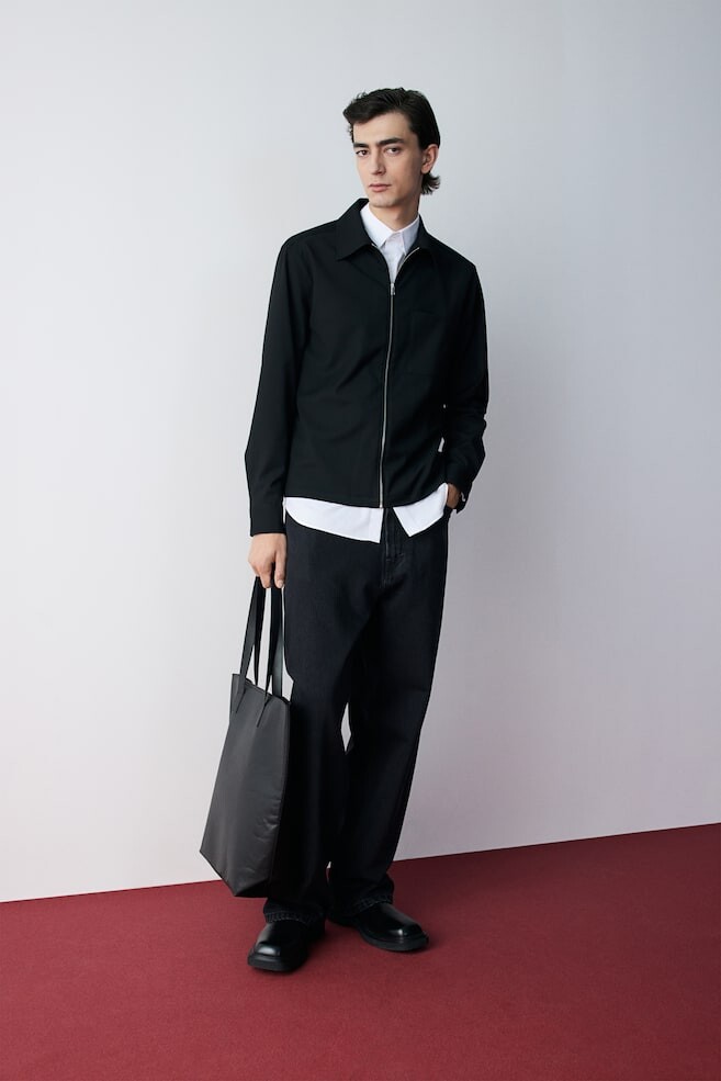 Рубашка из твила обычного кроя H&M, черный
Рубашка из твила обычного кроя H&M, черный