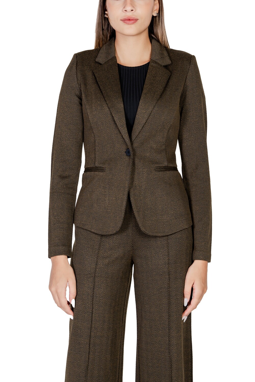 Пиджак Ichi приталенный, коричневый 
Пиджак Ichi приталенный, коричневый