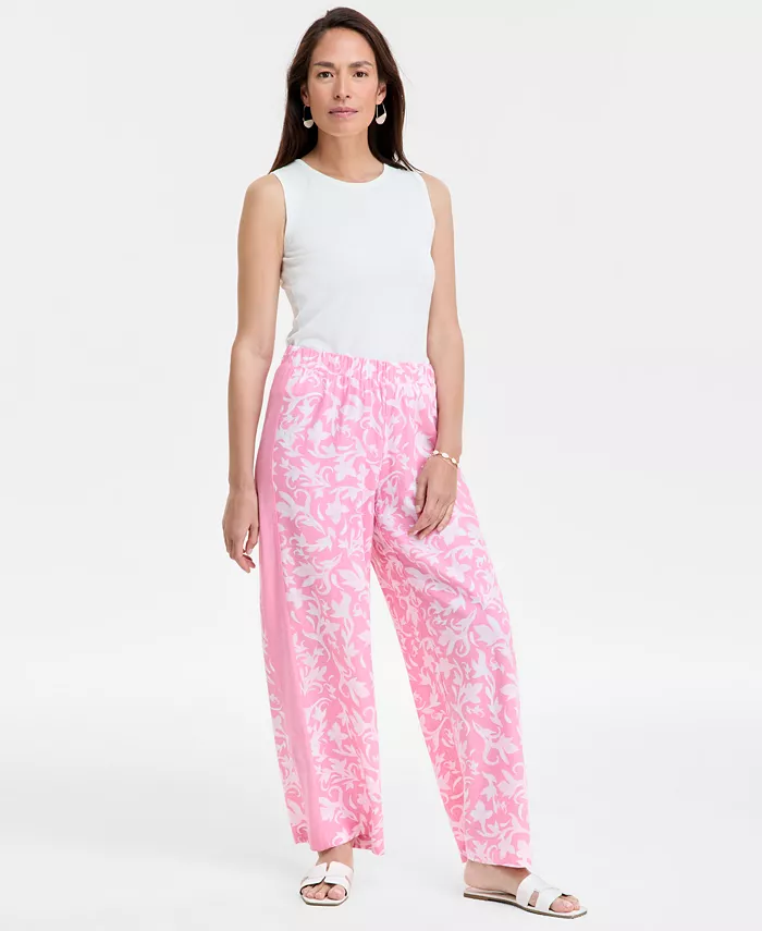 Женские льняные брюки с принтом на резинке JM Collection, красный
Женские льняные брюки с принтом на резинке JM Collection, красный