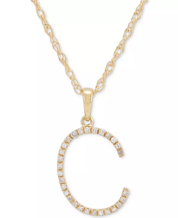 Ожерелье с бриллиантом (1/10 карата) в форме инициала из 10-каратного золота, 16 дюймов + 2-дюймовый удлинитель Macy'S, c
Ожерелье с бриллиантом (1/10 карата) в форме инициала из 10-каратного золота, 16 дюймов + 2-дюймовый удлинитель Macy'S, c