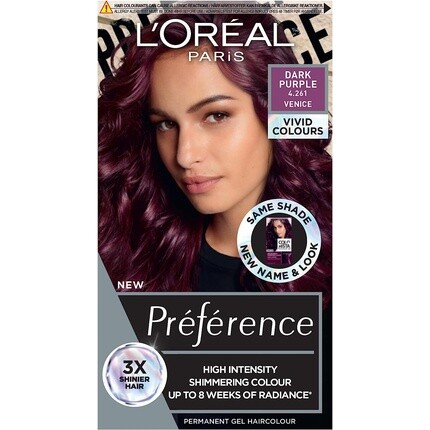 Перманентная краска для волос Paris Preference Vivids Dark Purple 4.26 204 мл, L'Oreal
Перманентная краска для волос Paris Preference Vivids Dark Purple 4.26 204 мл, L'Oreal