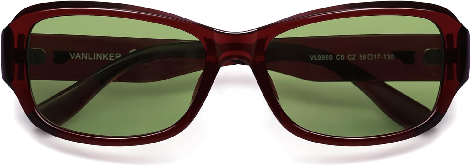 Солнцезащитные очки VANLINKER Retro Polarized Rectangle для женщин и мужчин, модные в стиле 90-х, с мягкой квадратной оправой, средние прямоугольные очки VL9869, C5-cherry Red/Green
Солнцезащитные очки VANLINKER Retro Polarized Rectangle для женщин и мужчин, модные в стиле 90-х, с мягкой квадратной оправой, средние прямоугольные очки VL9869, C5-cherry Red/Green