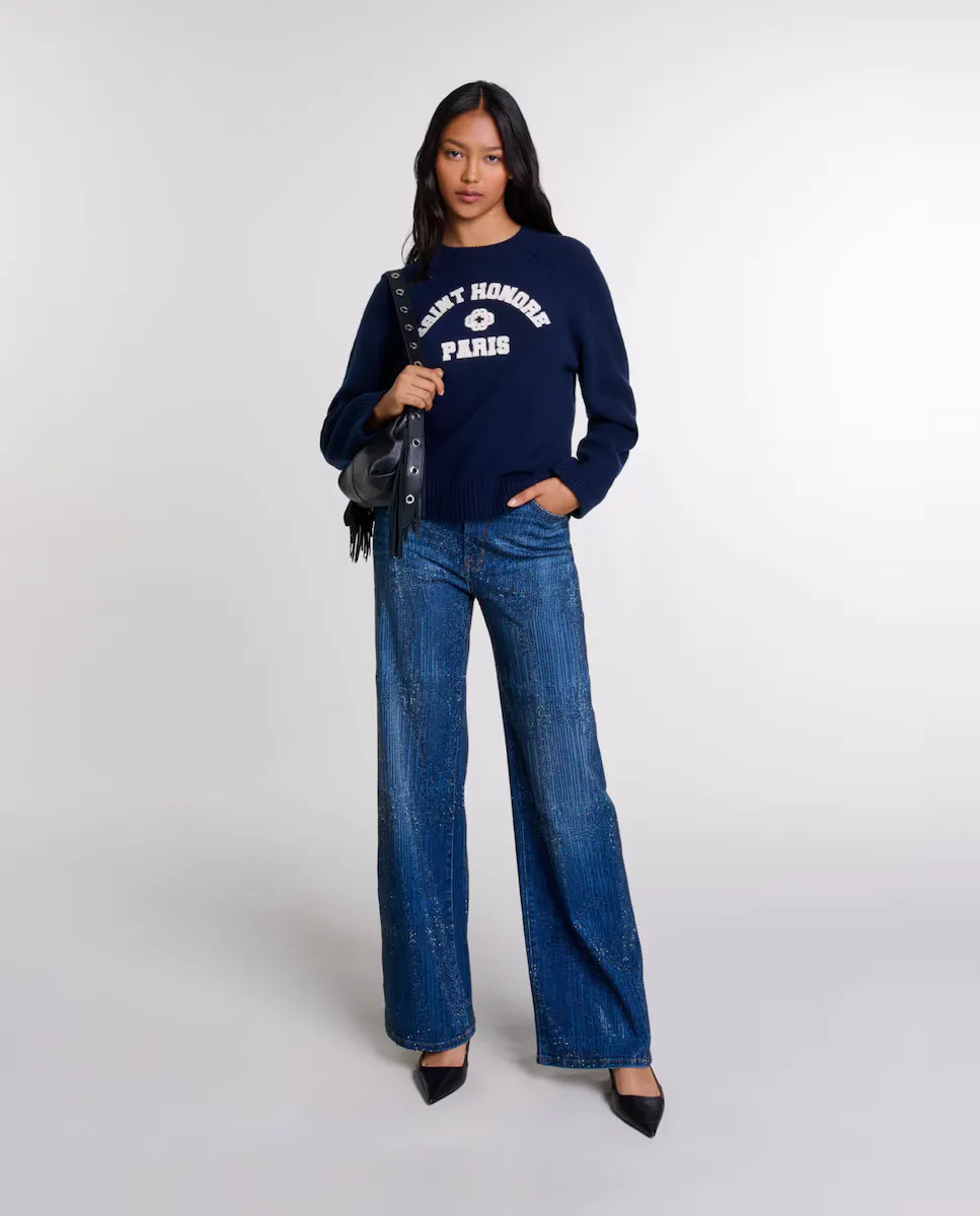 Женские джинсы со стразами Maje, синий
Женские джинсы со стразами Maje, синий