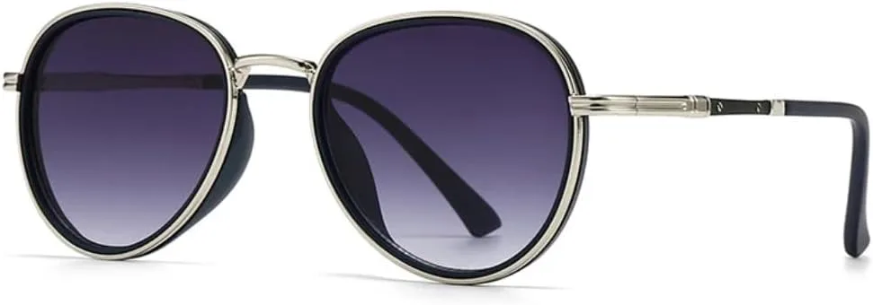 Ретро металлические солнцезащитные очки для женщин и мужчин, градиентные, роскошные, с защитой от УФ-излучения UV400, в стиле панк UATXTAU, Silver Black Gray
Ретро металлические солнцезащитные очки для женщин и мужчин, градиентные, роскошные, с защитой от УФ-излучения UV400, в стиле панк UATXTAU, Silver Black Gray