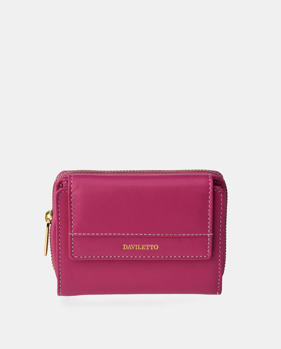 Кожаный кошелек с клапаном Daviletto, фуксия
Кожаный кошелек с клапаном Daviletto, фуксия