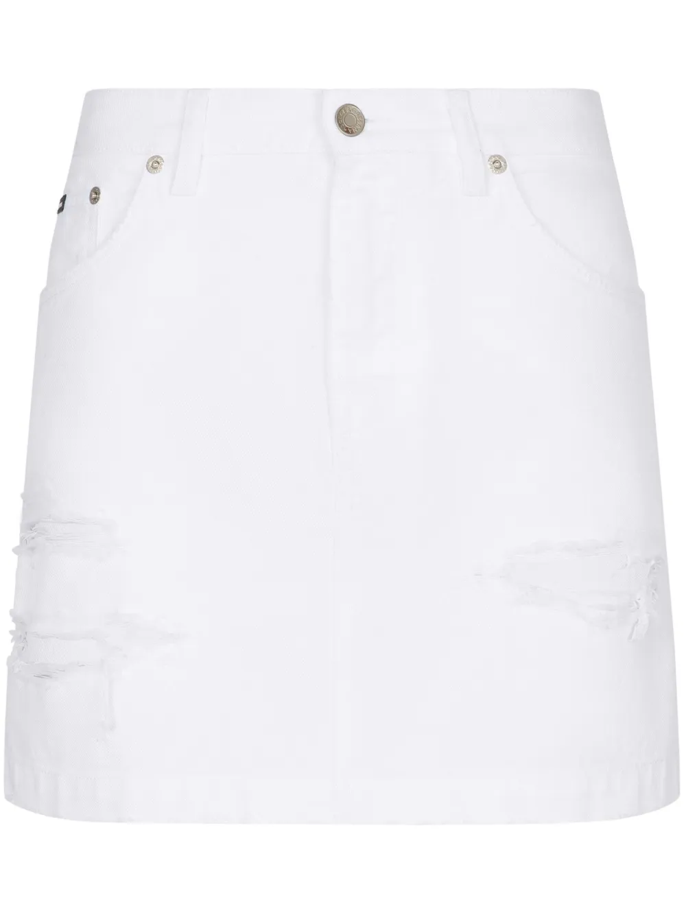 Джинсовая юбка мини с эффектом потертости DOLCE & GABBANA, белый
Джинсовая юбка мини с эффектом потертости DOLCE & GABBANA, белый