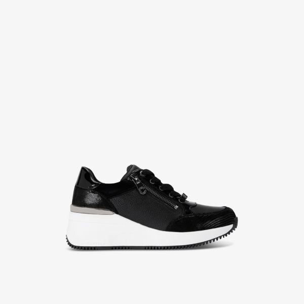 Низкие кожаные кроссовки Skyline на танкетке Carvela, черный 
Низкие кожаные кроссовки Skyline на танкетке Carvela, черный