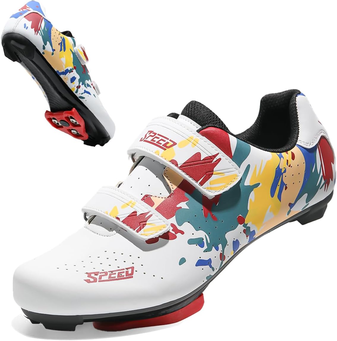 Женские и мужские велосипедные туфли, совместимые с велосипедом Peloton, для езды в помещении и на шоссе, с велосипедными туфлями и креплениями Delta в комплекте Soleease, белый
Женские и мужские велосипедные туфли, совместимые с велосипедом Peloton, для езды в помещении и на шоссе, с велосипедными туфлями и креплениями Delta в комплекте Soleease, белый