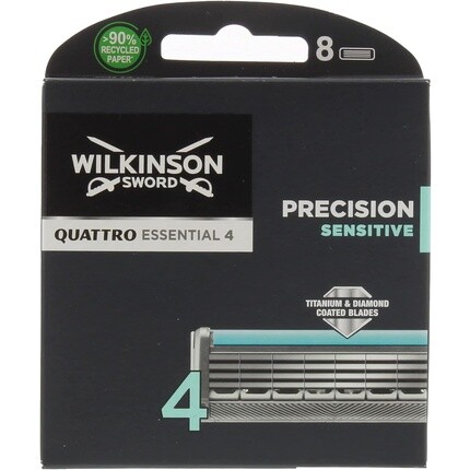 Запасные картриджи для бритвенных лезвий Quattro Titanium Sensitive — упаковка из 8 шт., Wilkinson Sword
Запасные картриджи для бритвенных лезвий Quattro Titanium Sensitive — упаковка из 8 шт., Wilkinson Sword