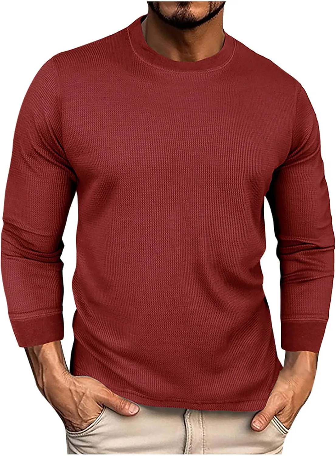 Футболка Waffle для мужчин Slim Fit с длинным рукавом и круглым вырезом
Футболка Waffle для мужчин Slim Fit с длинным рукавом и круглым вырезом