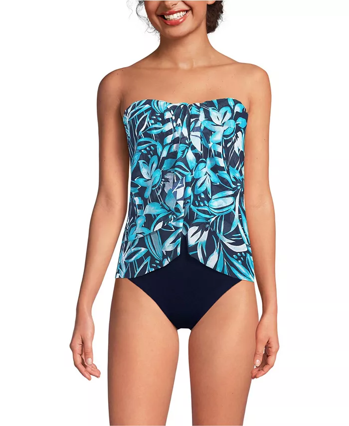 Женский хлористойкий купальник-фокинки Bandeau с сетчатыми вставками и высоким разрезом Lands' End, синий
Женский хлористойкий купальник-фокинки Bandeau с сетчатыми вставками и высоким разрезом Lands' End, синий