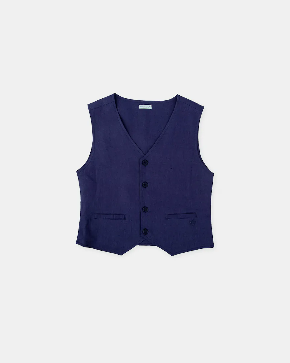 Льняной жилет для мальчика с застежкой на пуговицы Tutto Piccolo, темно-синий
Льняной жилет для мальчика с застежкой на пуговицы Tutto Piccolo, темно-синий