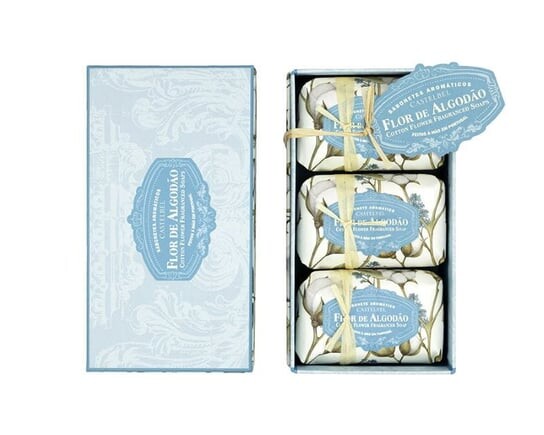 Кусковое мыло Castelbel Хлопковый цветок в подарочной упаковке 3 шт.
Кусковое мыло Castelbel Хлопковый цветок в подарочной упаковке 3 шт.