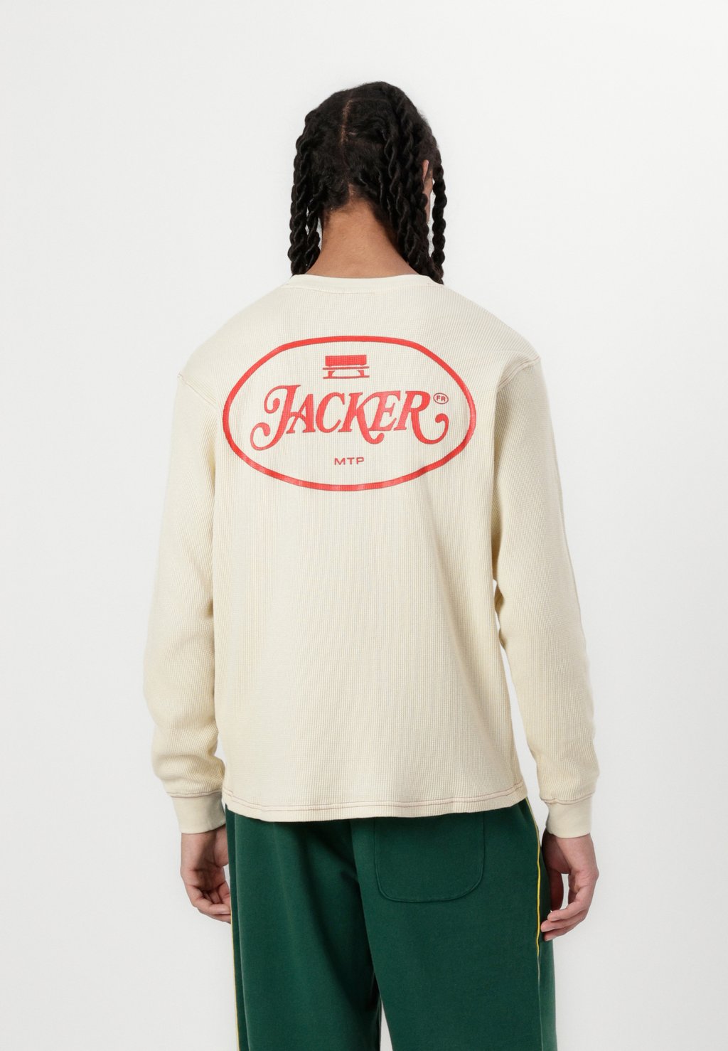 Лонгслив STAMP WAFFLE LONG SLEEVES UNISEX Jacker, бежевый 
Лонгслив STAMP WAFFLE LONG SLEEVES UNISEX Jacker, бежевый