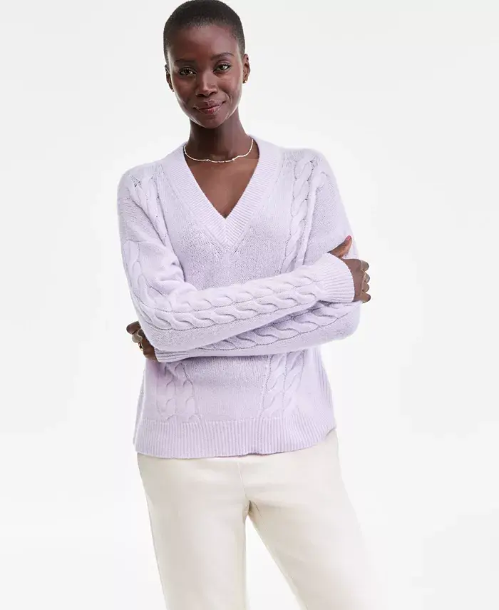 Женский свитер с V-образным вырезом, 100% кашемир Charter Club, фиолетовый
Женский свитер с V-образным вырезом, 100% кашемир Charter Club, фиолетовый
