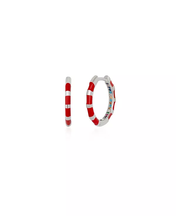 Серьги-Кольца из стерлингового серебра с тонкой красной эмалью и разноцветными цирконами внутри Spero London, silver
Серьги-Кольца из стерлингового серебра с тонкой красной эмалью и разноцветными цирконами внутри Spero London, silver